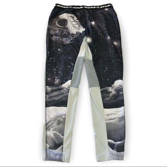 Star Wars Death Star Leggings Black and Gray Athletic Size XL Rare Print - Picture 11 of 11